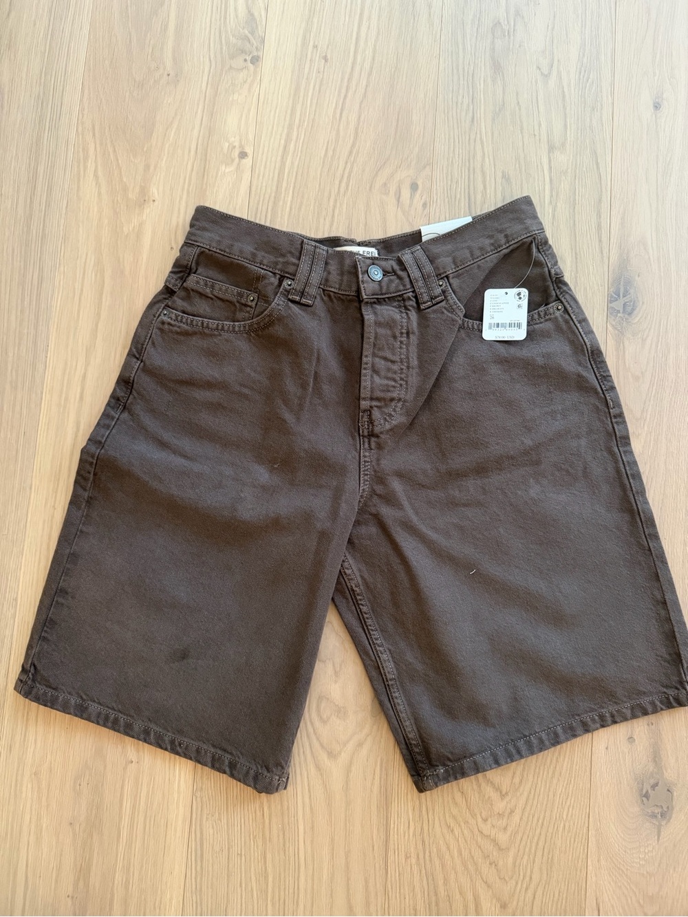NWT free people brown denim shorts